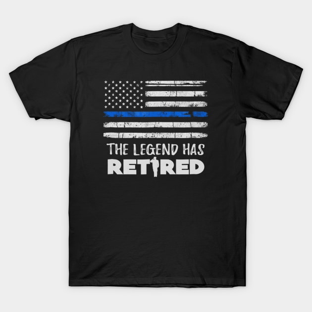 The Legend Has Retired Police Officer Retirement Gift T-Shirt by Sinclairmccallsavd